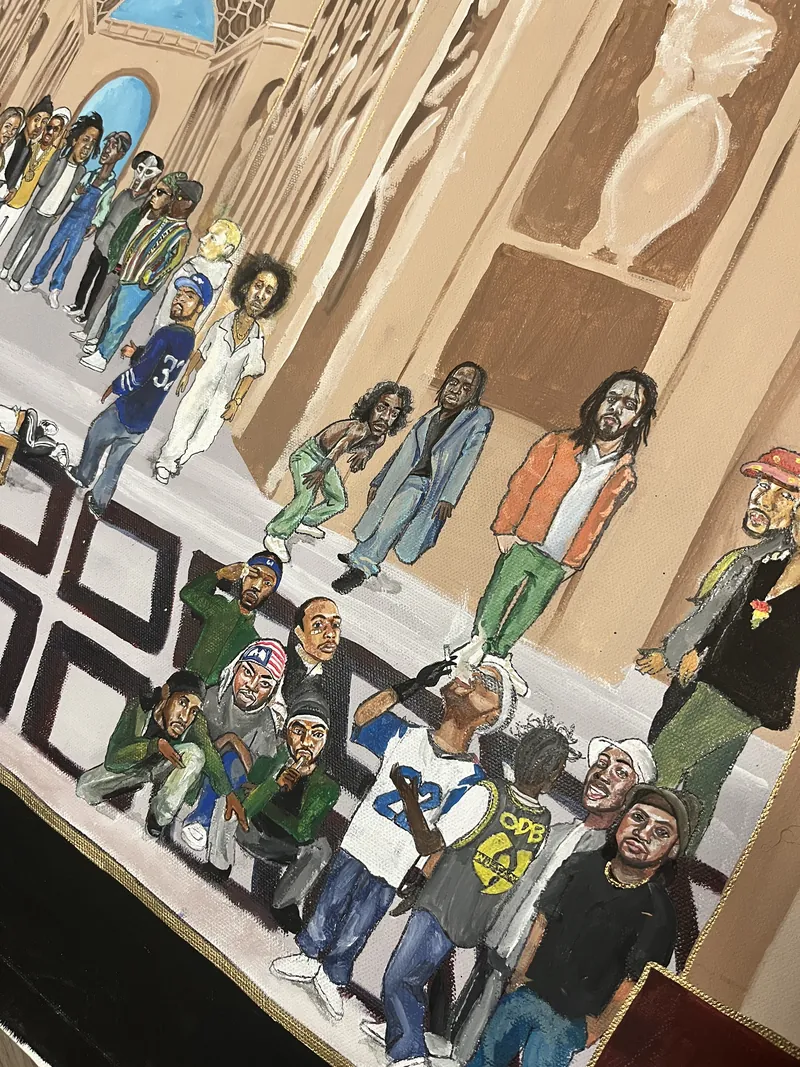 The New Skool of Athens, right detail, painting by JustBee