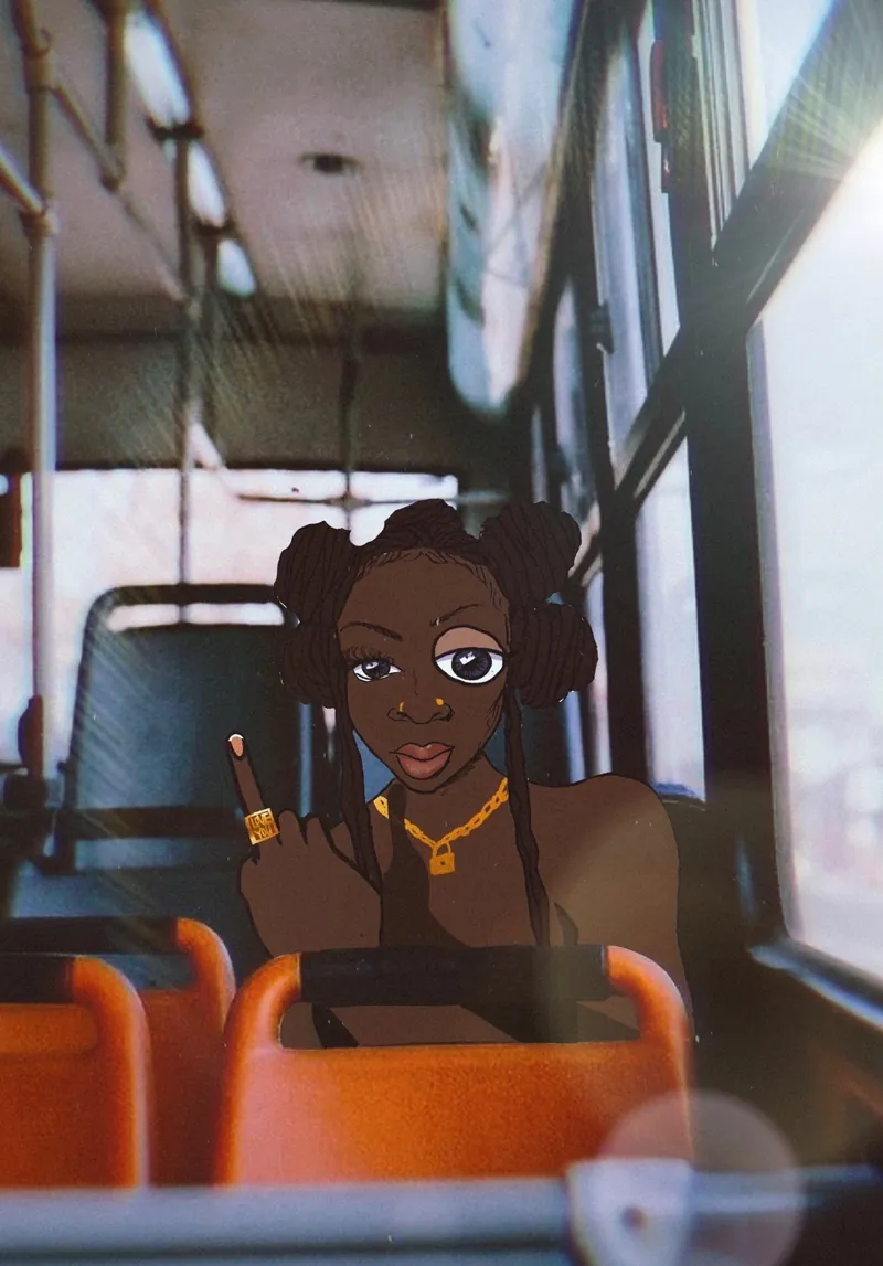 Back of the Bus, digital illustration by JustBee