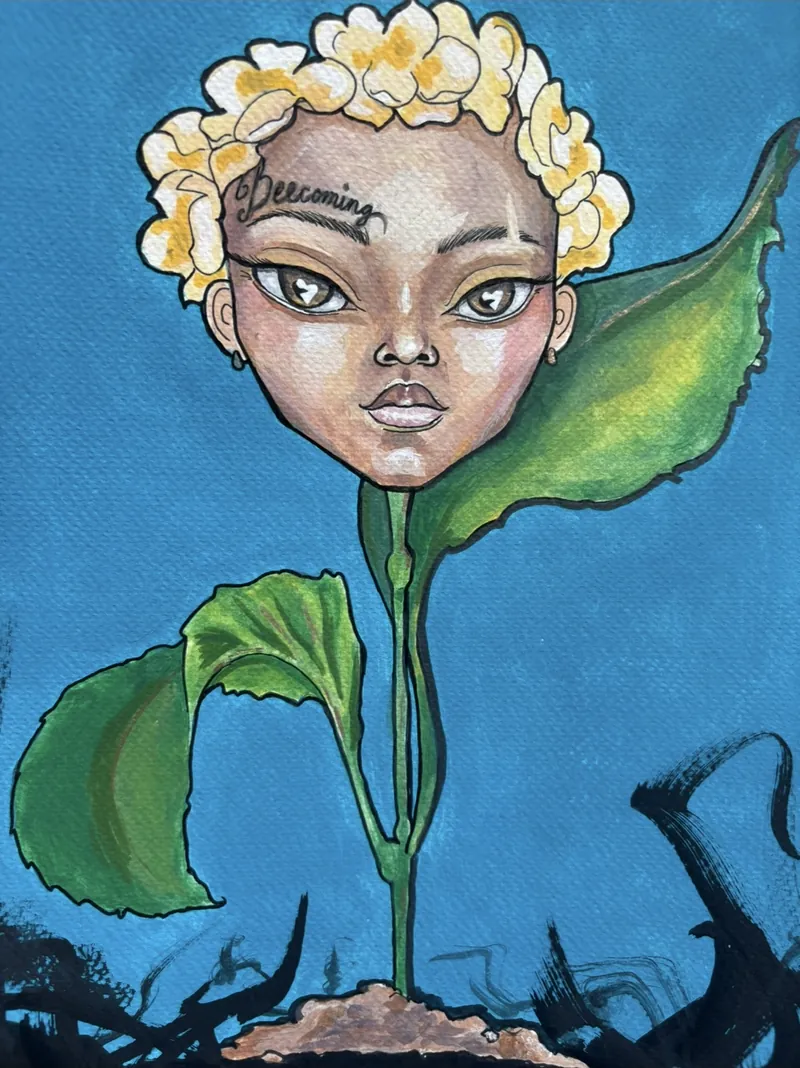 Beecoming, painting by JustBee