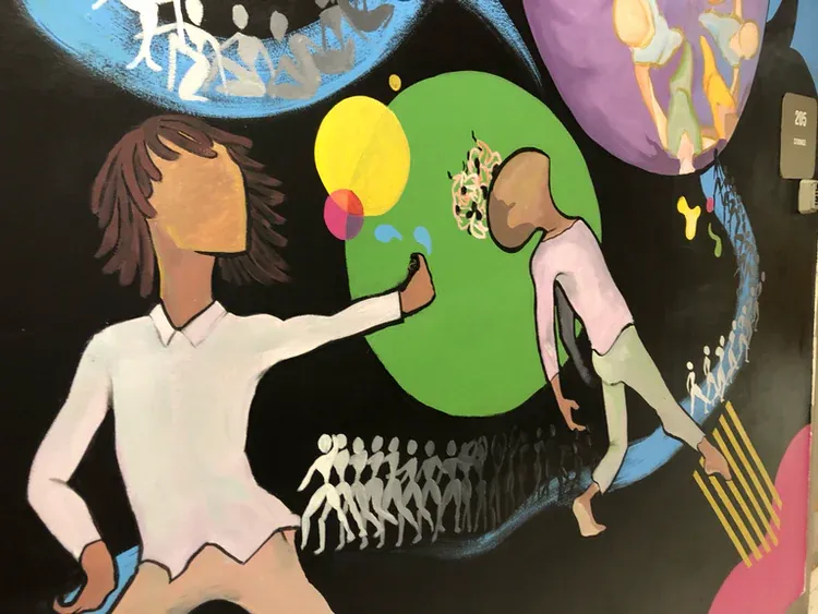HCC Dance 20th Anniversary, lower detail, mural by JustBee