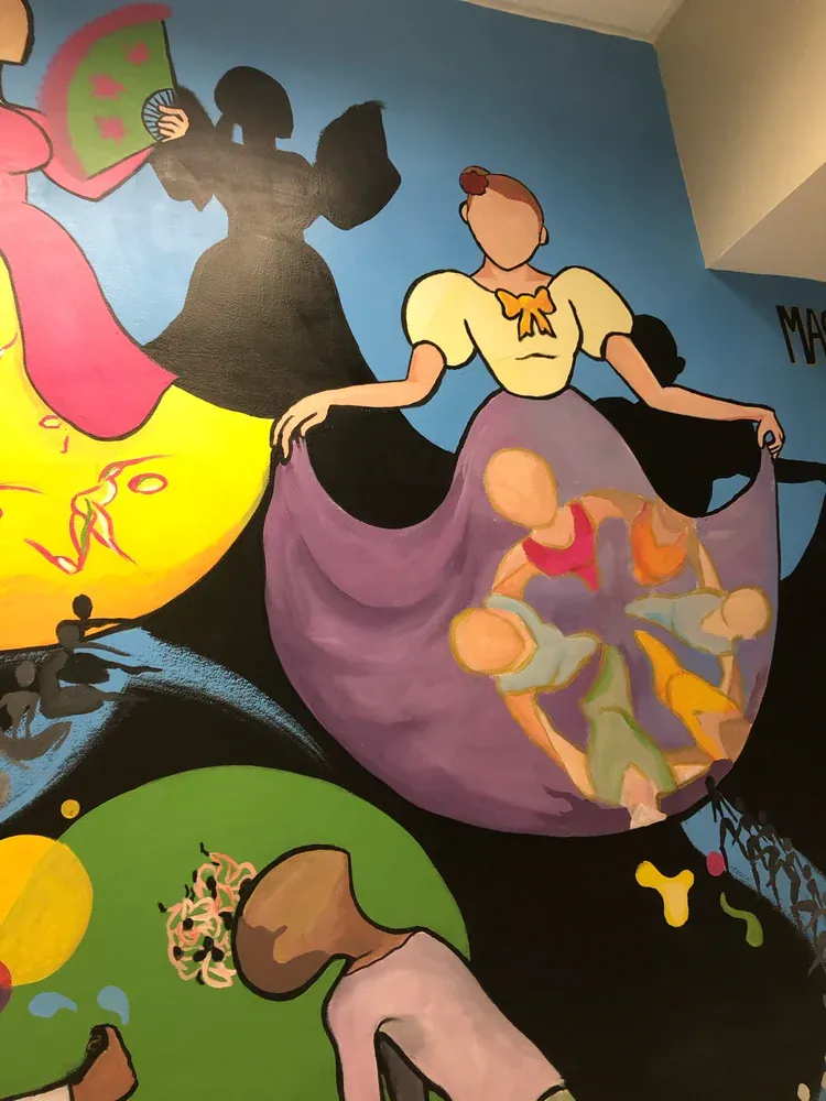 HCC Dance 20th Anniversary, right detail, mural by JustBee