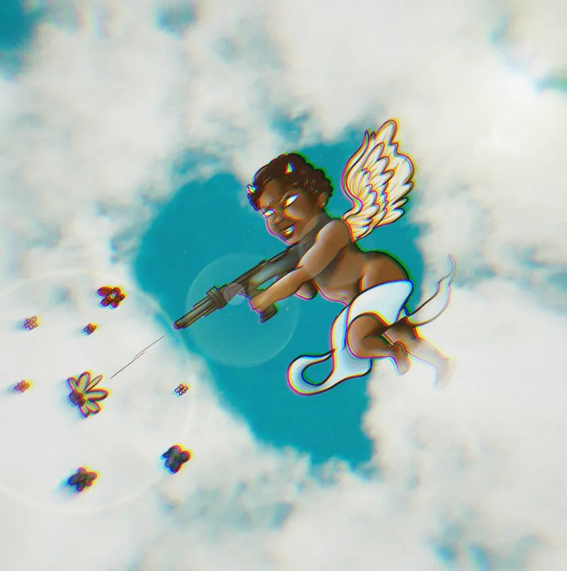 Flower Shooter, digital illustration by JustBee