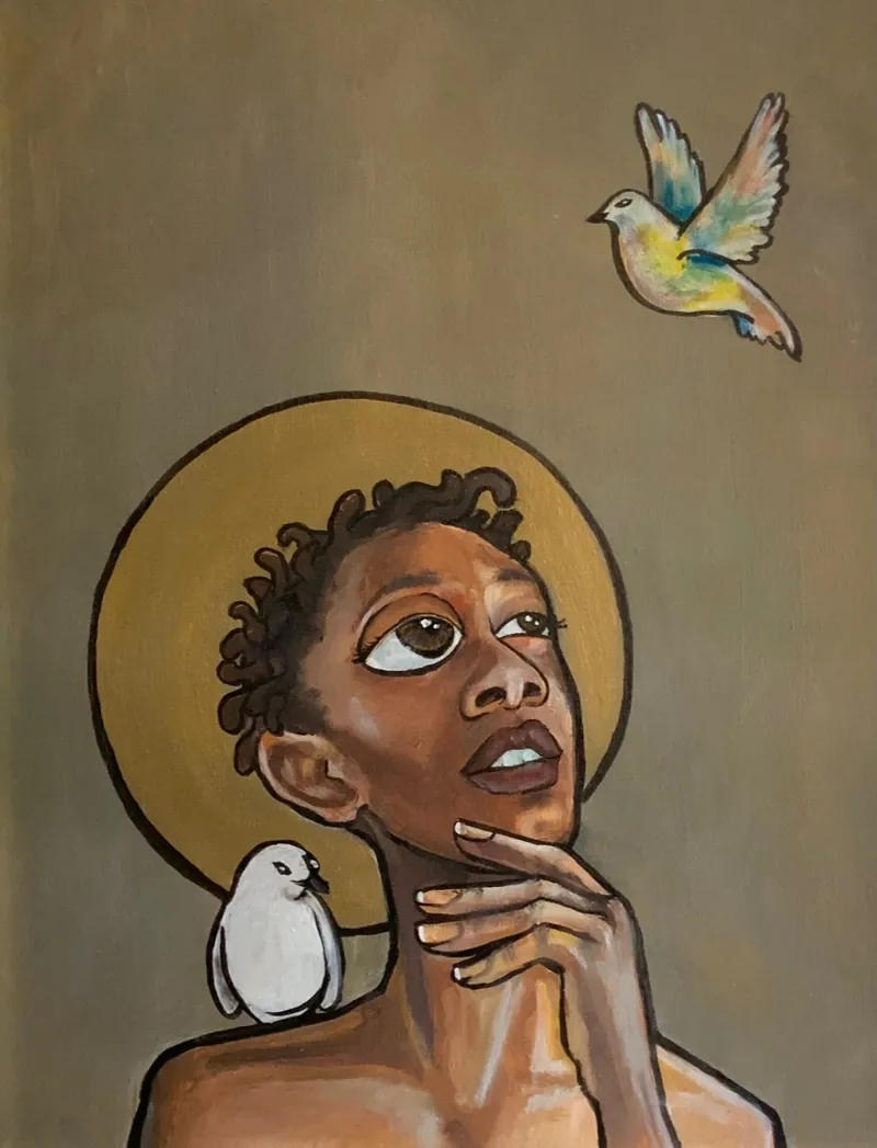 Haloed, painting by JustBee