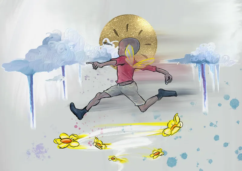 Leap, digital illustration by JustBee