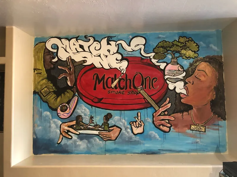 MatchOne Smoke Shop, mural by JustBee