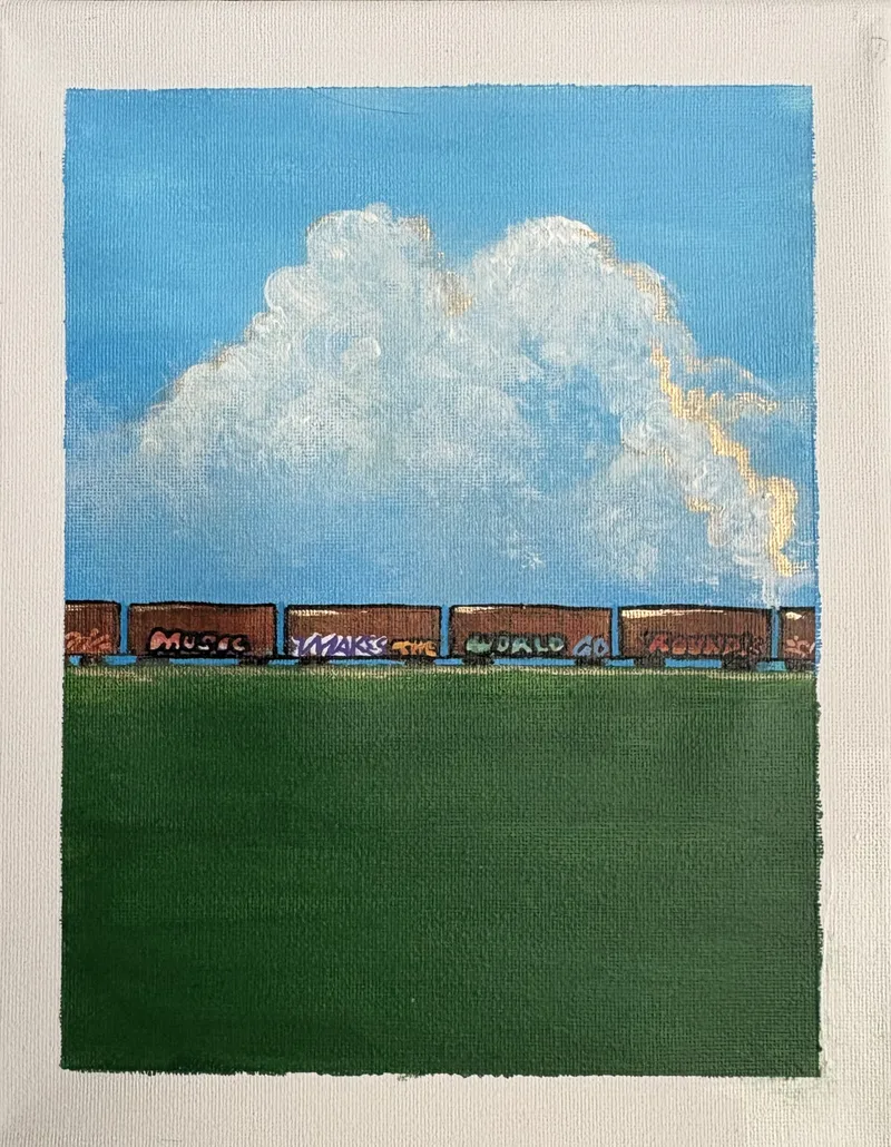 Music Makes the World Go Round, painting by JustBee