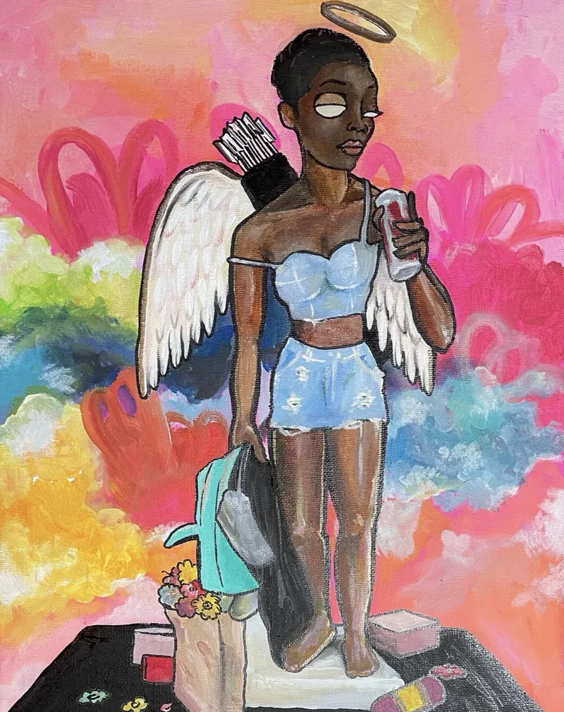 Off-Duty Guardian, painting by JustBee