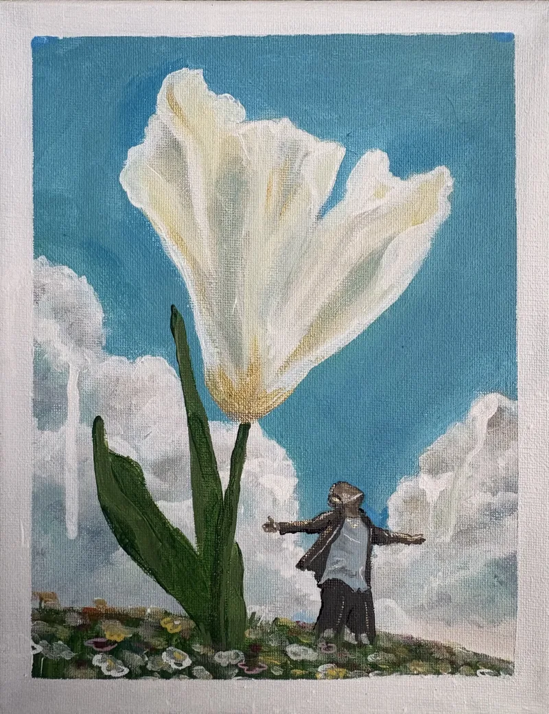 White Tulip, painting by JustBee