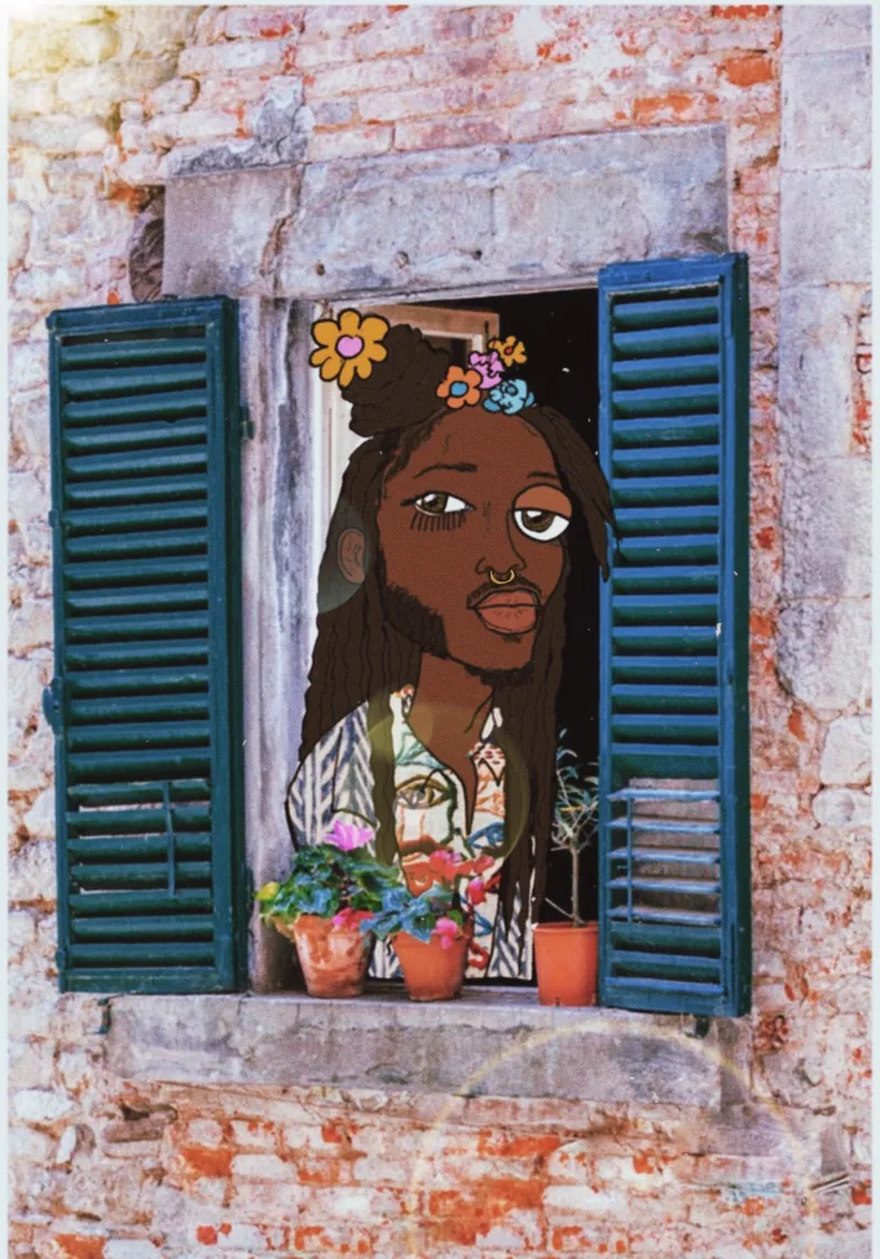 Window Box, digital illustration by JustBee