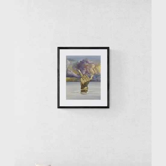 Love You print, framed on a wall
