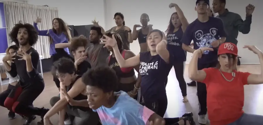 Dancers in a studio class during The Soul Train Experience